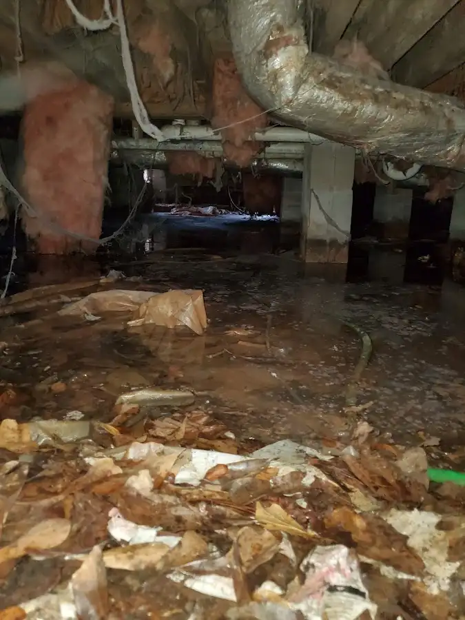 Crawl space flood assessment for Commercial Water Damage Restoration in Asbury Park